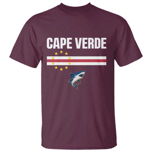 Cape Verde Flag Blue Shark Heritage T Shirt Cabo Verde Verdean Pride Soccer Football Fans