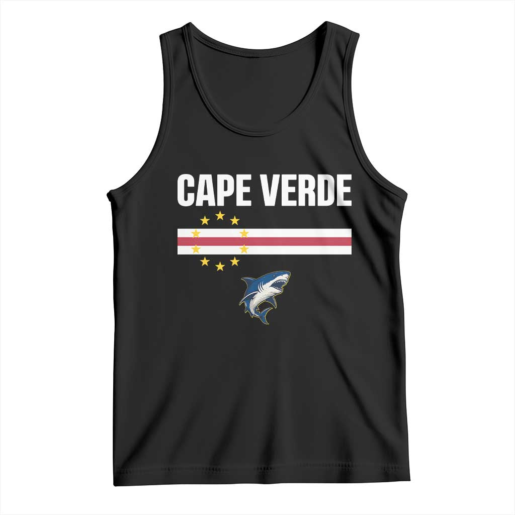 Cape Verde Flag Blue Shark Heritage Tank Top Cabo Verde Verdean Pride Soccer Football Fans
