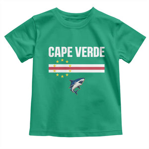 Cape Verde Flag Blue Shark Heritage Toddler T Shirt Cabo Verde Verdean Pride Soccer Football Fans