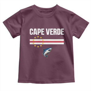 Cape Verde Flag Blue Shark Heritage Toddler T Shirt Cabo Verde Verdean Pride Soccer Football Fans