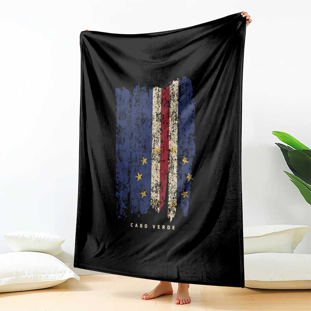 Cape Verde Vertical Brush Stroke Flag Graphic Throw Blanket Cabo Verde National Pride Artistic Gift TS02 Print Your Wear