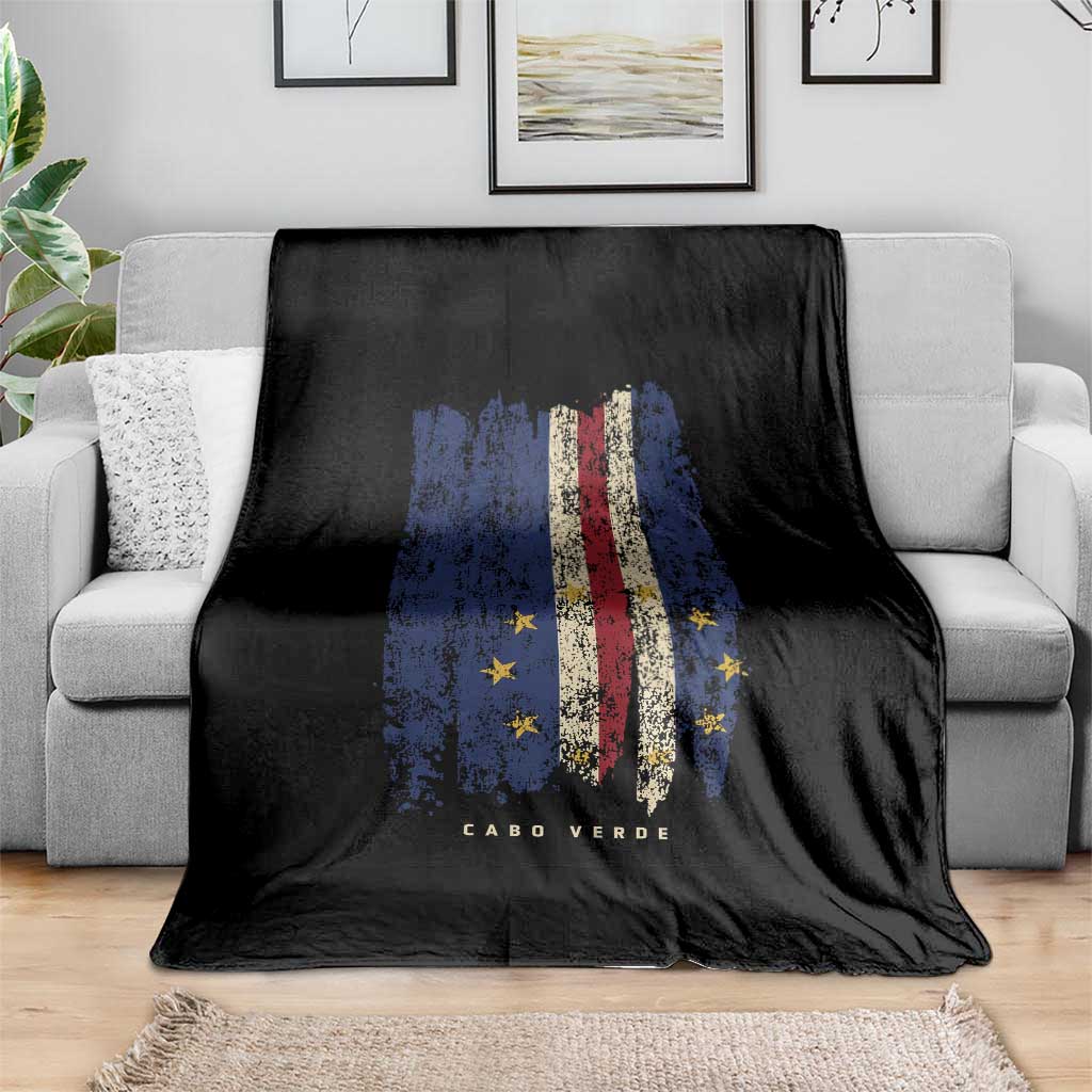 Cape Verde Vertical Brush Stroke Flag Graphic Throw Blanket Cabo Verde National Pride Artistic Gift TS02 Print Your Wear