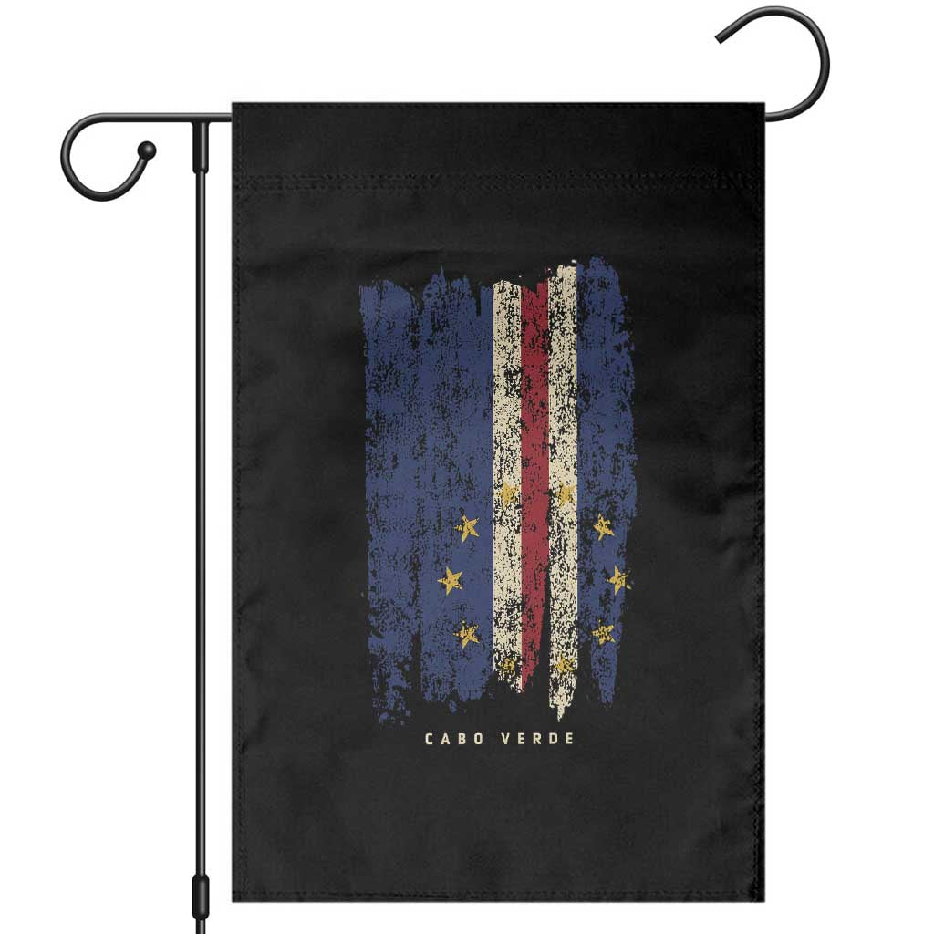Cape Verde Vertical Brush Stroke Flag Graphic Garden Flag Cabo Verde National Pride Artistic Gift TS02 Black Print Your Wear