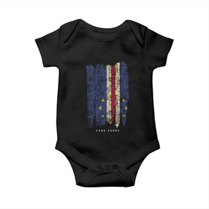 Cape Verde Vertical Brush Stroke Flag Graphic Baby Onesie Cabo Verde National Pride Artistic Gift