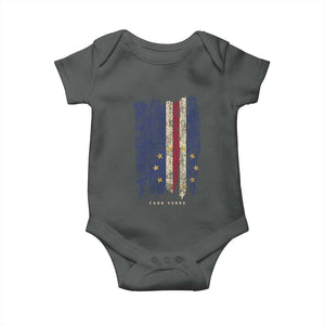 Cape Verde Vertical Brush Stroke Flag Graphic Baby Onesie Cabo Verde National Pride Artistic Gift