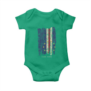 Cape Verde Vertical Brush Stroke Flag Graphic Baby Onesie Cabo Verde National Pride Artistic Gift