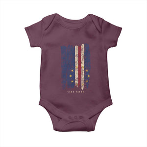 Cape Verde Vertical Brush Stroke Flag Graphic Baby Onesie Cabo Verde National Pride Artistic Gift