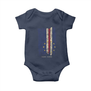 Cape Verde Vertical Brush Stroke Flag Graphic Baby Onesie Cabo Verde National Pride Artistic Gift