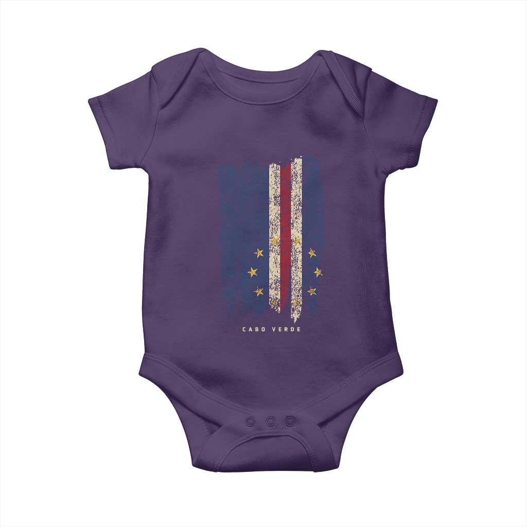 Cape Verde Vertical Brush Stroke Flag Graphic Baby Onesie Cabo Verde National Pride Artistic Gift