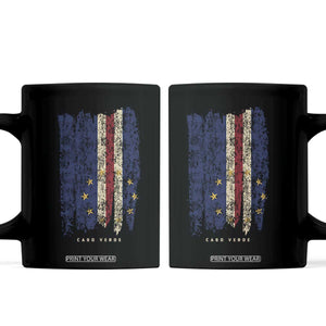 Cape Verde Vertical Brush Stroke Flag Graphic Coffee Mug Cabo Verde National Pride Artistic Gift TS02 Black Print Your Wear