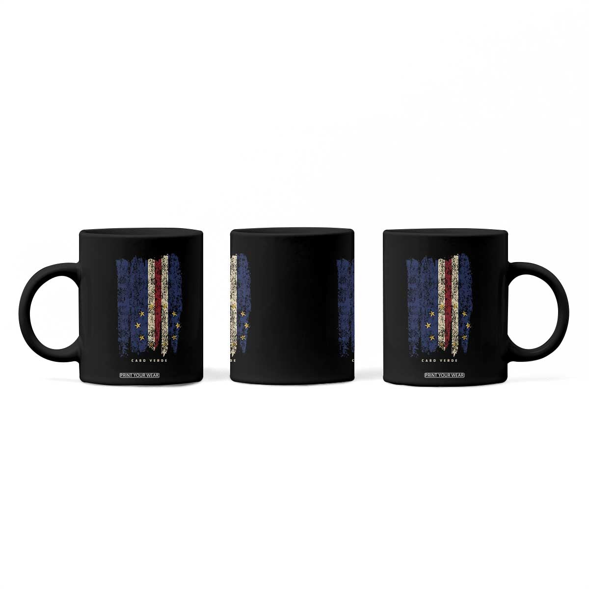 Cape Verde Vertical Brush Stroke Flag Graphic Coffee Mug Cabo Verde National Pride Artistic Gift TS02 Print Your Wear