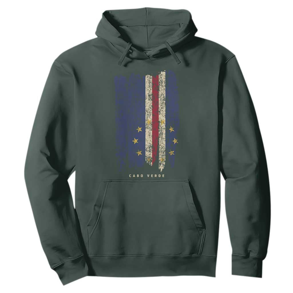 Cape Verde Vertical Brush Stroke Flag Graphic Hoodie Cabo Verde National Pride Artistic Gift