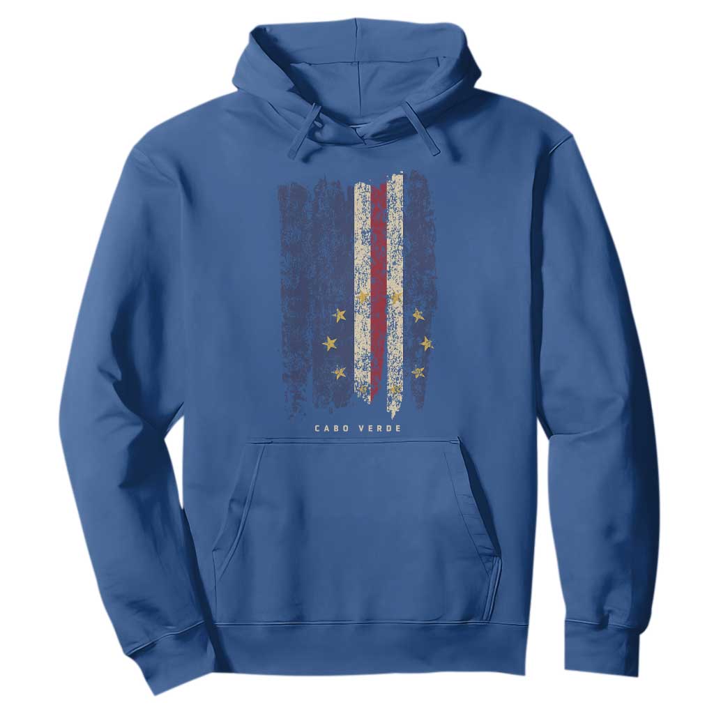 Cape Verde Vertical Brush Stroke Flag Graphic Hoodie Cabo Verde National Pride Artistic Gift