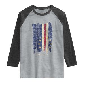 Cape Verde Vertical Brush Stroke Flag Graphic Raglan Shirt Cabo Verde National Pride Artistic Gift
