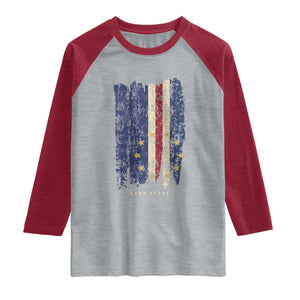 Cape Verde Vertical Brush Stroke Flag Graphic Raglan Shirt Cabo Verde National Pride Artistic Gift