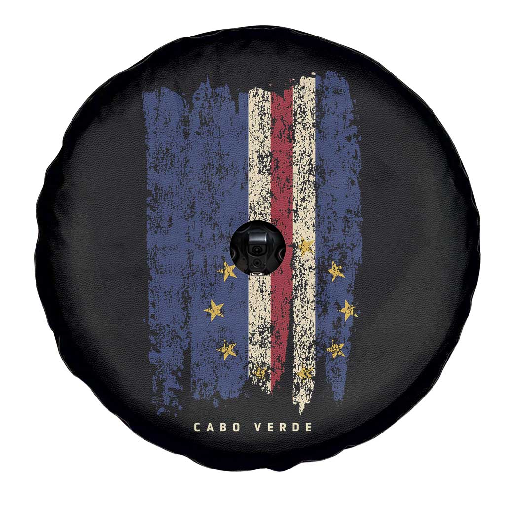 Cape Verde Vertical Brush Stroke Flag Graphic Spare Tire Cover Cabo Verde National Pride Artistic Gift TS02 Print Your Wear