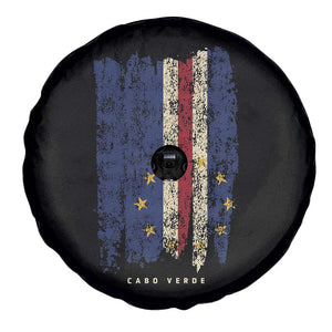 Cape Verde Vertical Brush Stroke Flag Graphic Spare Tire Cover Cabo Verde National Pride Artistic Gift TS02 Print Your Wear