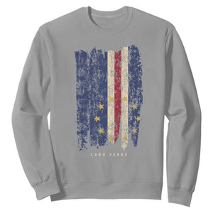 Cape Verde Vertical Brush Stroke Flag Graphic Sweatshirt Cabo Verde National Pride Artistic Gift