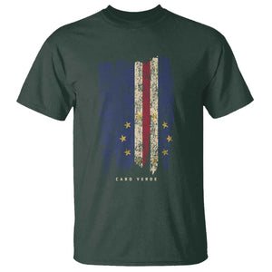 Cape Verde Vertical Brush Stroke Flag Graphic T Shirt Cabo Verde National Pride Artistic Gift