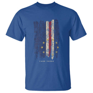 Cape Verde Vertical Brush Stroke Flag Graphic T Shirt Cabo Verde National Pride Artistic Gift