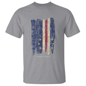 Cape Verde Vertical Brush Stroke Flag Graphic T Shirt Cabo Verde National Pride Artistic Gift