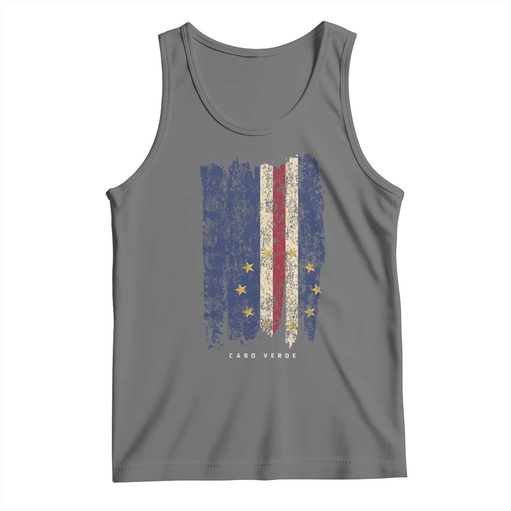 Cape Verde Vertical Brush Stroke Flag Graphic Tank Top Cabo Verde National Pride Artistic Gift