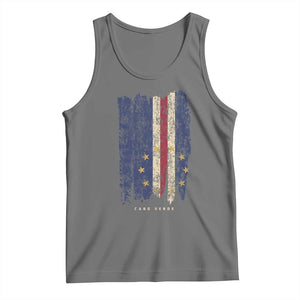 Cape Verde Vertical Brush Stroke Flag Graphic Tank Top Cabo Verde National Pride Artistic Gift