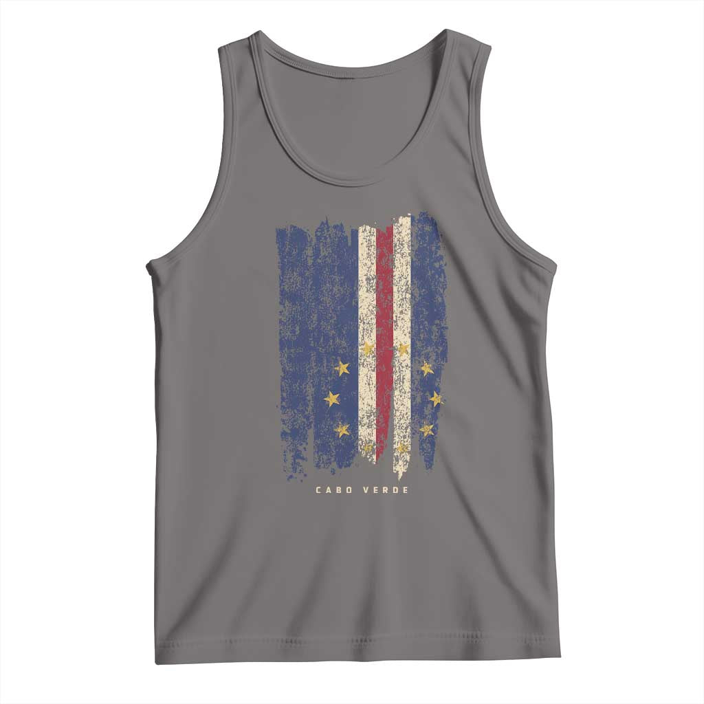 Cape Verde Vertical Brush Stroke Flag Graphic Tank Top Cabo Verde National Pride Artistic Gift