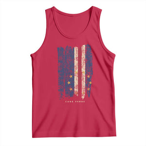 Cape Verde Vertical Brush Stroke Flag Graphic Tank Top Cabo Verde National Pride Artistic Gift