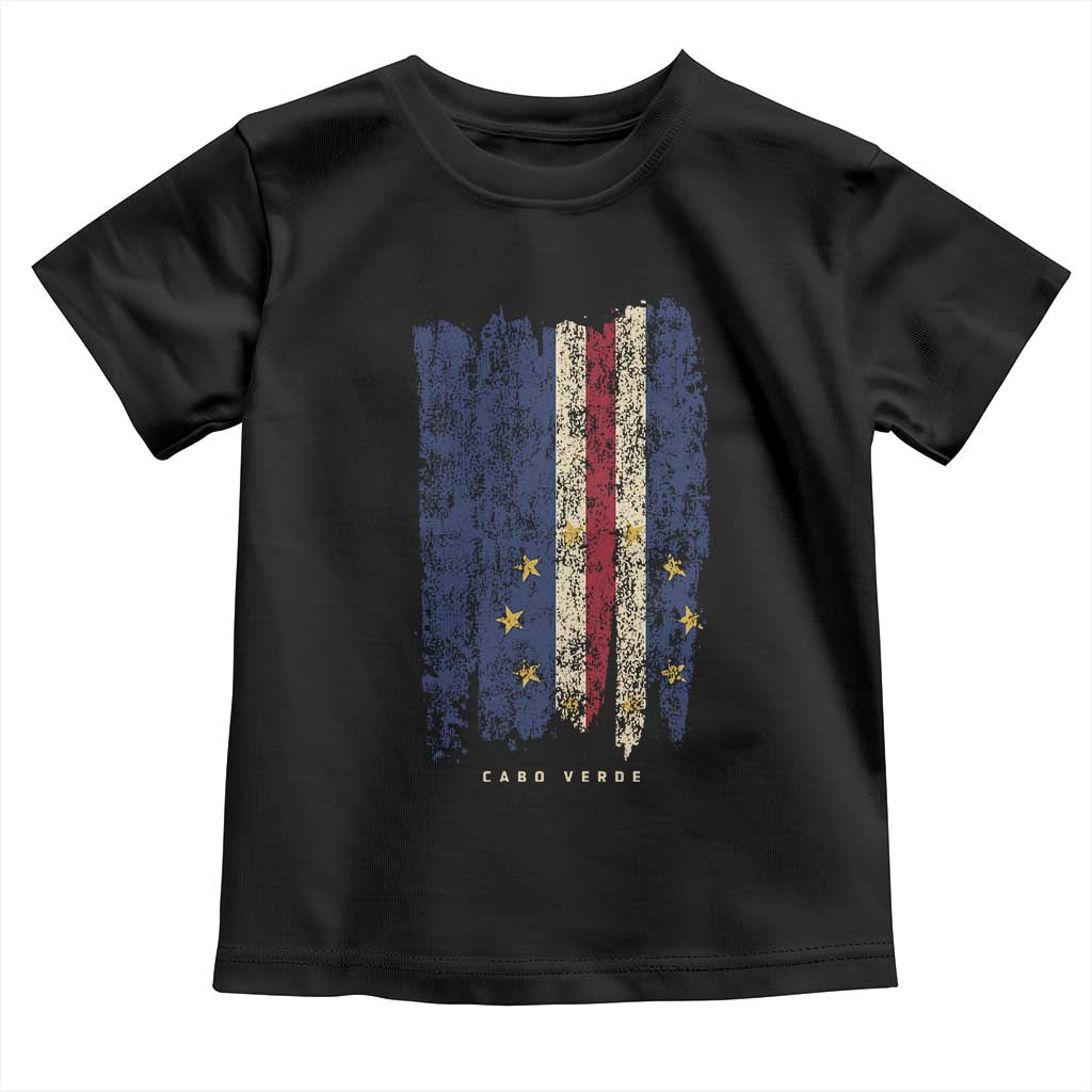 Cape Verde Vertical Brush Stroke Flag Graphic Toddler T Shirt Cabo Verde National Pride Artistic Gift