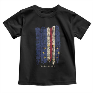 Cape Verde Vertical Brush Stroke Flag Graphic Toddler T Shirt Cabo Verde National Pride Artistic Gift