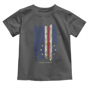 Cape Verde Vertical Brush Stroke Flag Graphic Toddler T Shirt Cabo Verde National Pride Artistic Gift