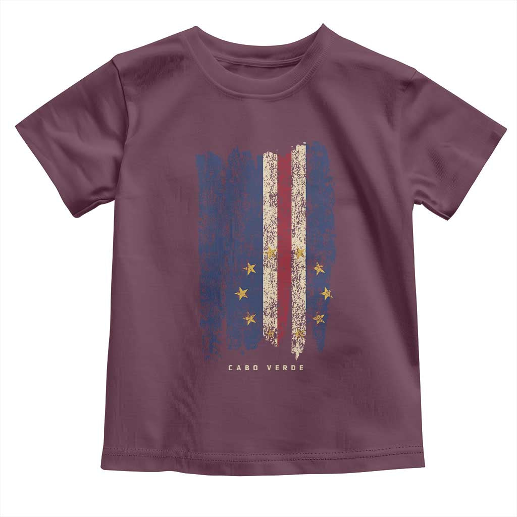 Cape Verde Vertical Brush Stroke Flag Graphic Toddler T Shirt Cabo Verde National Pride Artistic Gift
