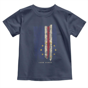 Cape Verde Vertical Brush Stroke Flag Graphic Toddler T Shirt Cabo Verde National Pride Artistic Gift