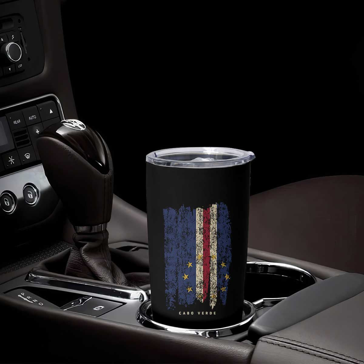 Cape Verde Vertical Brush Stroke Flag Graphic Tumbler Cup Cabo Verde National Pride Artistic Gift TS02 Print Your Wear