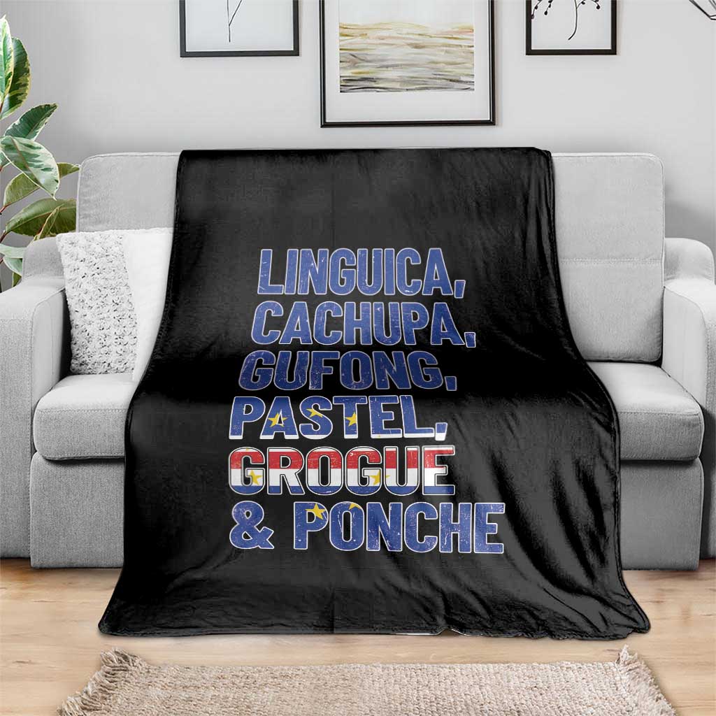 Cape Verde Traditional Food & Drinks List Throw Blanket Cabo Verdean Cachupa Grogue Heritage Gift TS02 Print Your Wear