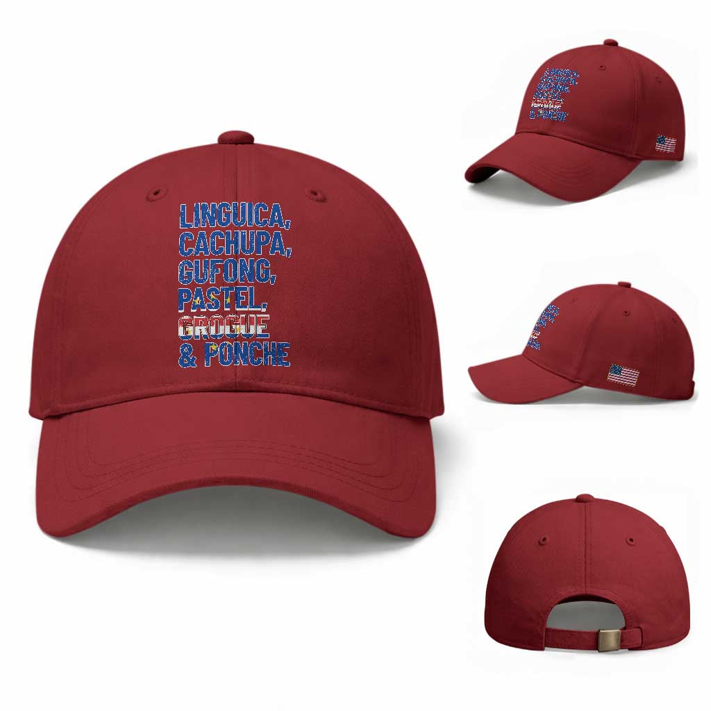Cape Verde Traditional Food & Drinks List Baseball Cap Cabo Verdean Cachupa Grogue Heritage Gift