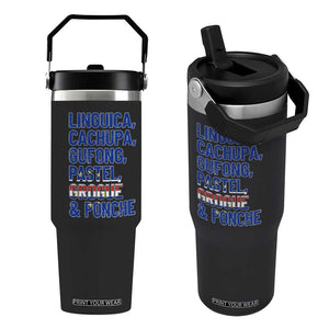 Cape Verde Traditional Food & Drinks List Flip Straw Tumbler Cabo Verdean Cachupa Grogue Heritage Gift TS02 One Size: 30 oz Black Print Your Wear