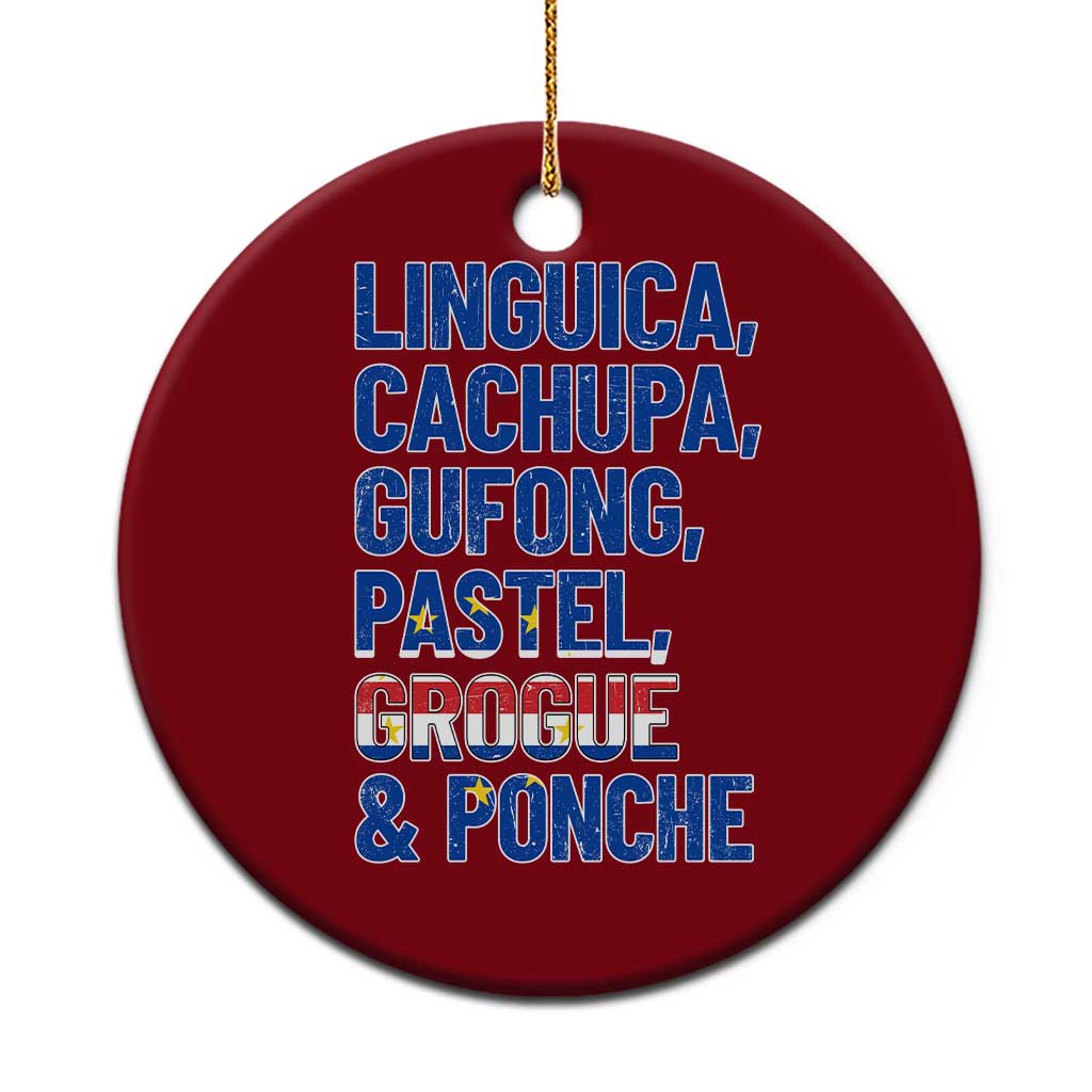 Cape Verde Traditional Food & Drinks List Ceramic Ornament Cabo Verdean Cachupa Grogue Heritage Gift TS02 1pc Red Print Your Wear