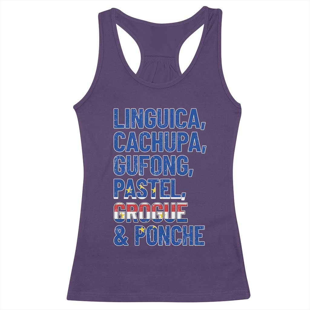 Cape Verde Traditional Food & Drinks List Racerback Tank Top Cabo Verdean Cachupa Grogue Heritage Gift