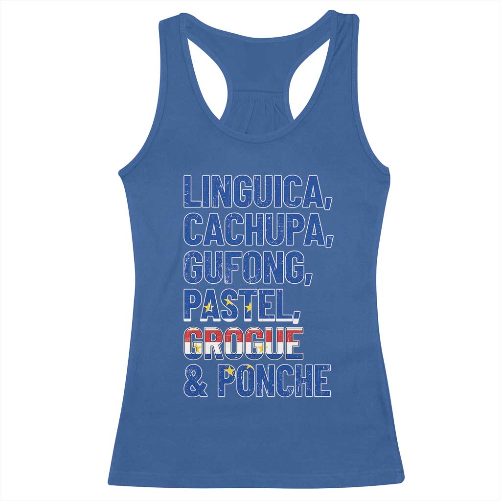 Cape Verde Traditional Food & Drinks List Racerback Tank Top Cabo Verdean Cachupa Grogue Heritage Gift