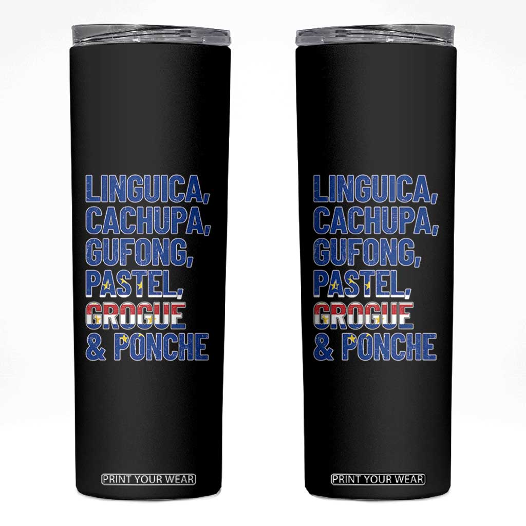Cape Verde Traditional Food & Drinks List Skinny Tumbler Cabo Verdean Cachupa Grogue Heritage Gift TS02 Black Print Your Wear