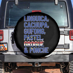 Cape Verde Traditional Food & Drinks List Spare Tire Cover Cabo Verdean Cachupa Grogue Heritage Gift TS02 No hole Black Print Your Wear