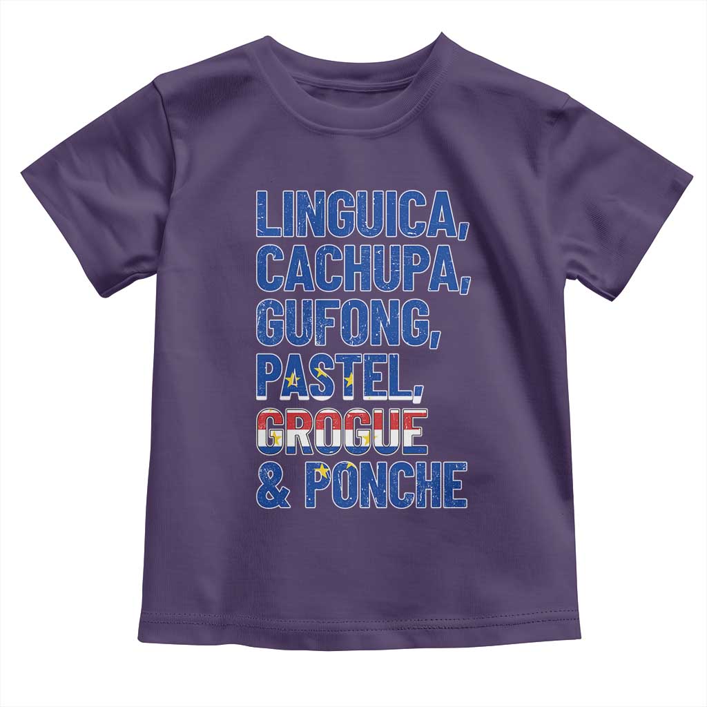 Cape Verde Traditional Food & Drinks List Toddler T Shirt Cabo Verdean Cachupa Grogue Heritage Gift
