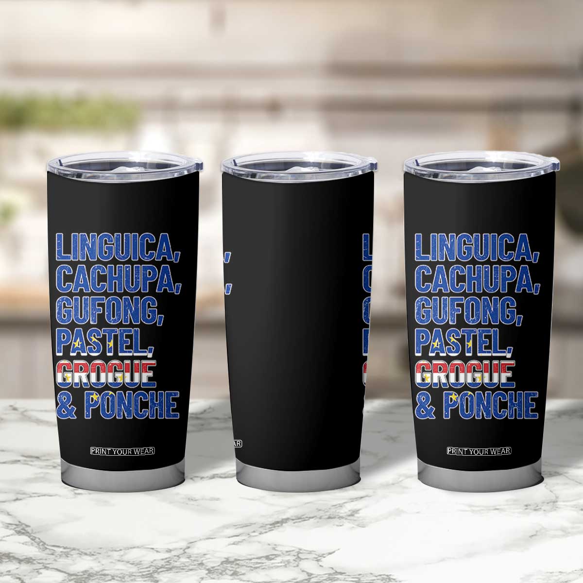 Cape Verde Traditional Food & Drinks List Tumbler Cup Cabo Verdean Cachupa Grogue Heritage Gift TS02 Print Your Wear