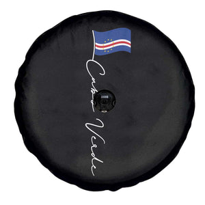Cabo Verde Elegant Script Flag Graphic Spare Tire Cover Cape Verde Minimalist Cursive National Pride Gift TS02 Print Your Wear