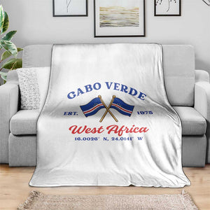 Cabo Verde West Africa Crossed Flags Throw Blanket Cape Verde Est 1975 Retro National Pride