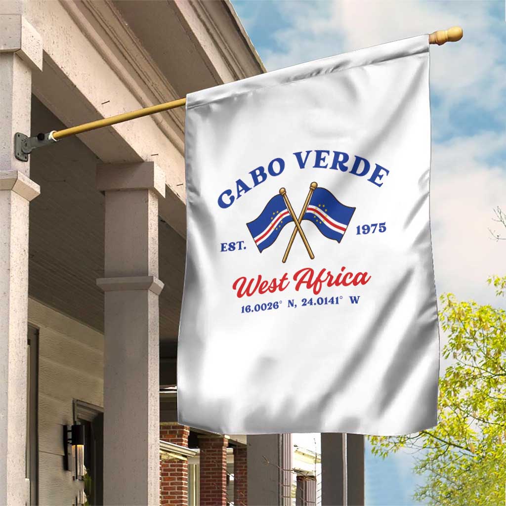 Cabo Verde West Africa Crossed Flags Garden Flag Cape Verde Est 1975 Retro National Pride
