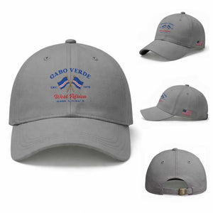 Cabo Verde West Africa Crossed Flags Baseball Cap Cape Verde Est 1975 Retro National Pride