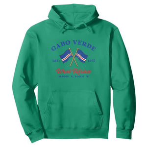 Cabo Verde West Africa Crossed Flags Hoodie Cape Verde Est 1975 Retro National Pride